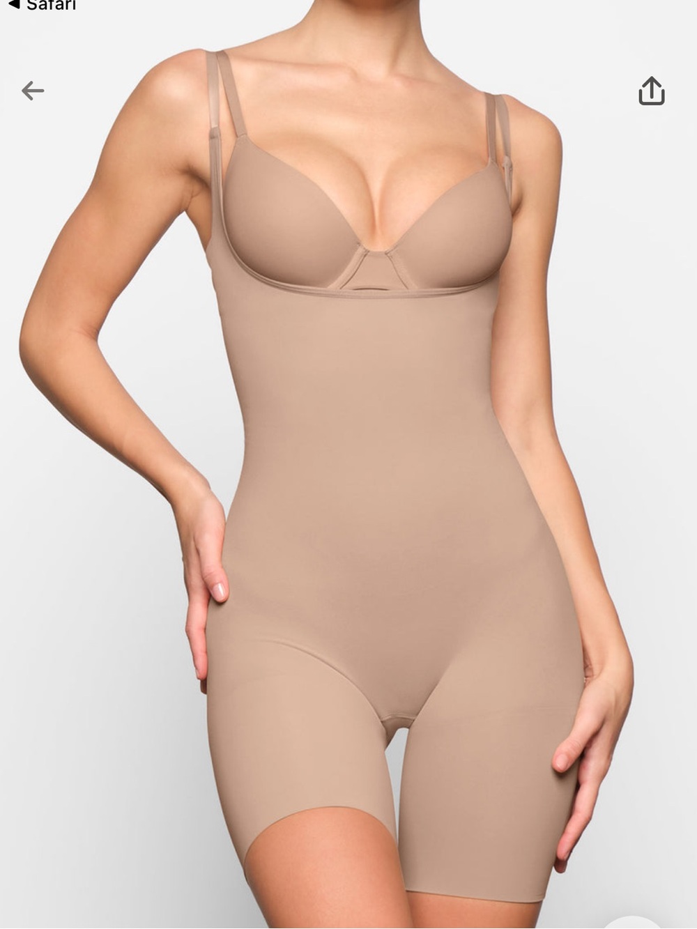 SKIMS Seamless Sculpt Butt Lifting Open Bust Bodysuit Shapewear | Clay | XL